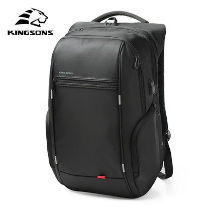 Kingsons Men Backpacks 15'' 17'' Laptop Backpack USB Charger Bag Anti-theft Backpack for Teenager Fashion Male Travel