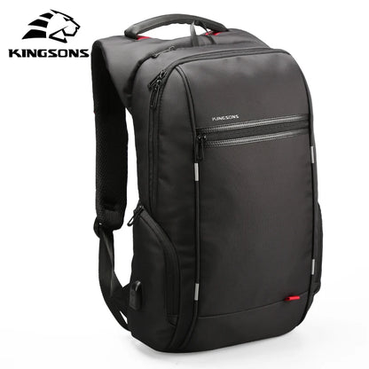 Kingsons Men Backpacks 15'' 17'' Laptop Backpack USB Charger Bag Anti-theft Backpack for Teenager Fashion Male Travel