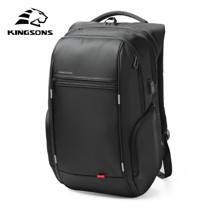 Kingsons Men Backpacks 15'' 17'' Laptop Backpack USB Charger Bag Anti-theft Backpack for Teenager Fashion Male Travel