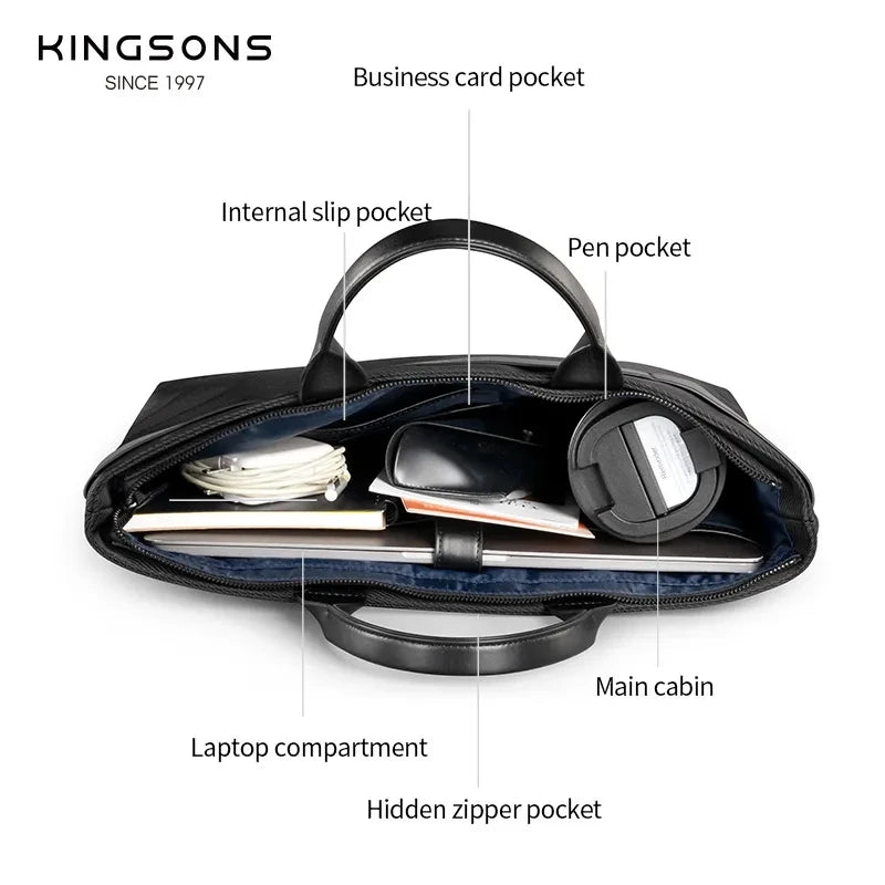 Kingsons Men briefcase Laptop Bag 15 15.6 Inch Shoulder Handbag Man Case For Macbook Notebook.jpg_.webp