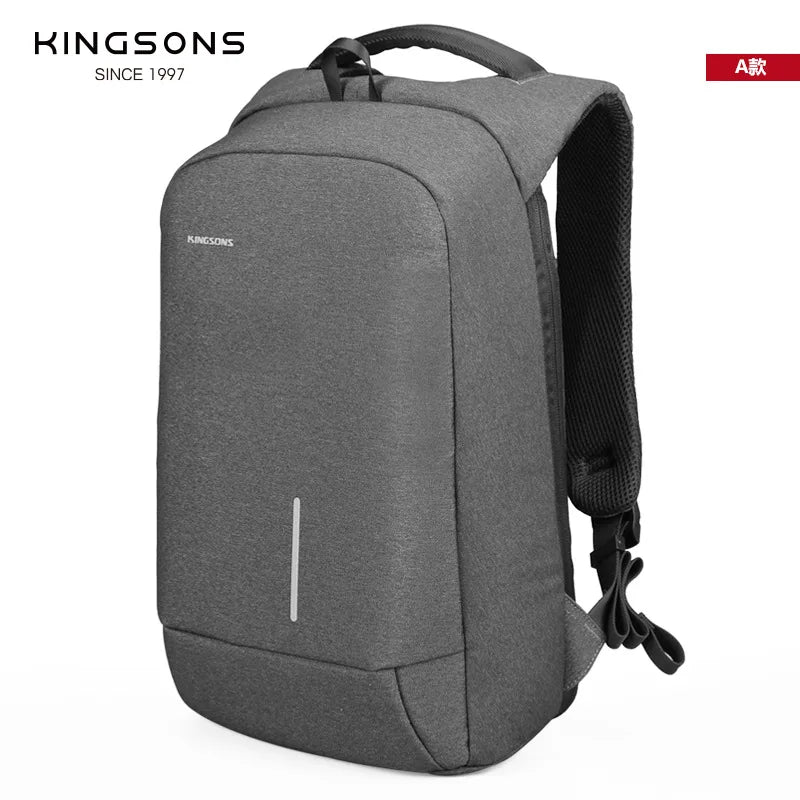 Kingsons Men's Backpack Fashion Multifunction USB Charging Men 13 15 inch Laptop Backpacks Anti-theft Bag For Men