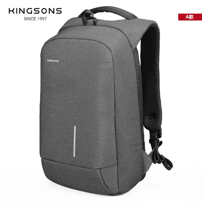 Kingsons Men's Backpack Fashion Multifunction USB Charging Men 13 15 inch Laptop Backpacks Anti-theft Bag For Men