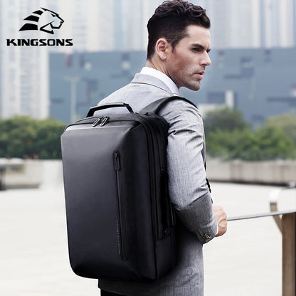 Kingsons New 15.6'' Laptop Backpacks Large Capacity Anti Thief Multifunctional Backpack WaterProof for Business Shoulder Mochila