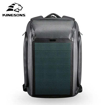 Kingsons Solar Charging Backpack Multifunctional Anti-Theft Waterproof Men Laptop Shoulder Bag USB Travel Outdoor Backpack