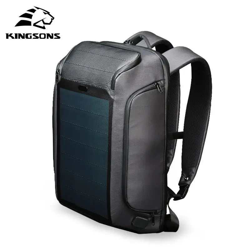 Kingsons Solar Charging Backpack Multifunctional Anti-Theft Waterproof Men Laptop Shoulder Bag USB Travel Outdoor Backpack