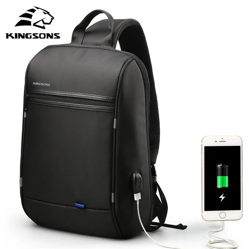 Kingsons Upgraded Waterproof Single Shoulder Laptop Crossbody bag for Men Daily Using for teenagers Laptop Travel Business