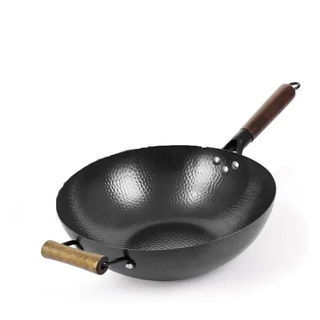 Kitchen Non-Stick Thick Large-Capacity Wok 32/34cm Non-Stick Uncoated Gas/Induction Cooker Pan Household Casting Wok