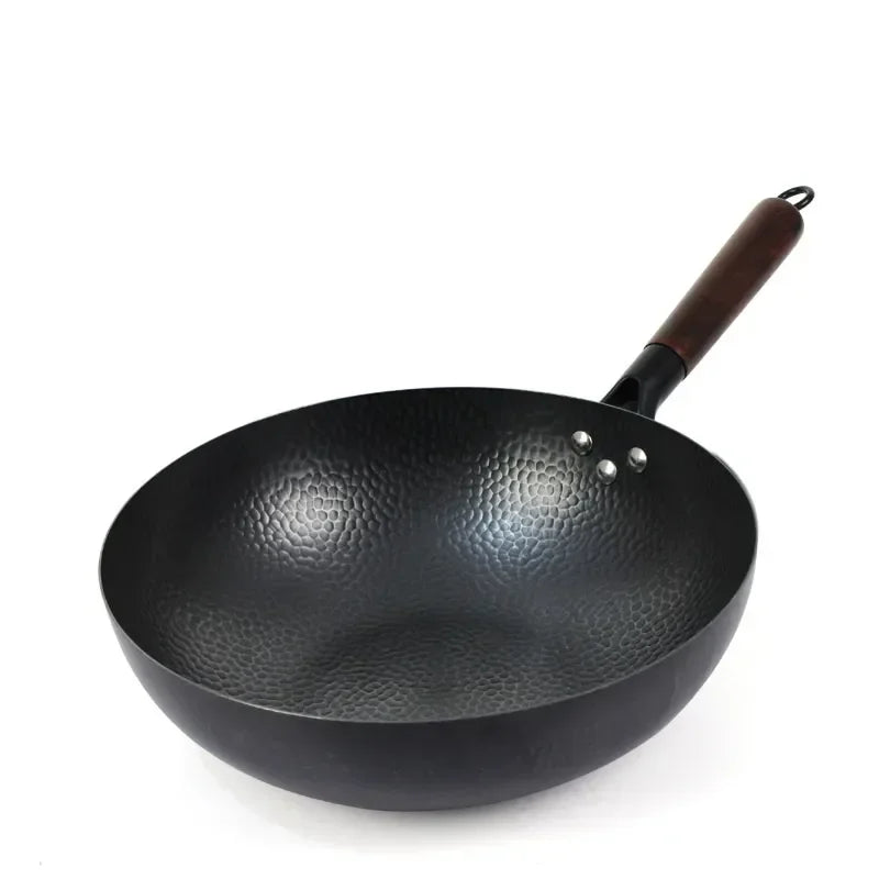 Kitchen Non-Stick Thick Large-Capacity Wok 32/34cm Non-Stick Uncoated Gas/Induction Cooker Pan Household Casting Wok