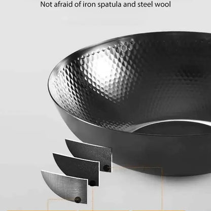 Kitchen Non-Stick Thick Large-Capacity Wok 32/34cm Non-Stick Uncoated Gas/Induction Cooker Pan Household Casting Wok