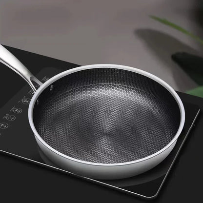 Kitchen Quality Stainless Steel Frying Pan Nonstick Pan Cooking Fried Steak Pot Electromagnetic Furnace General