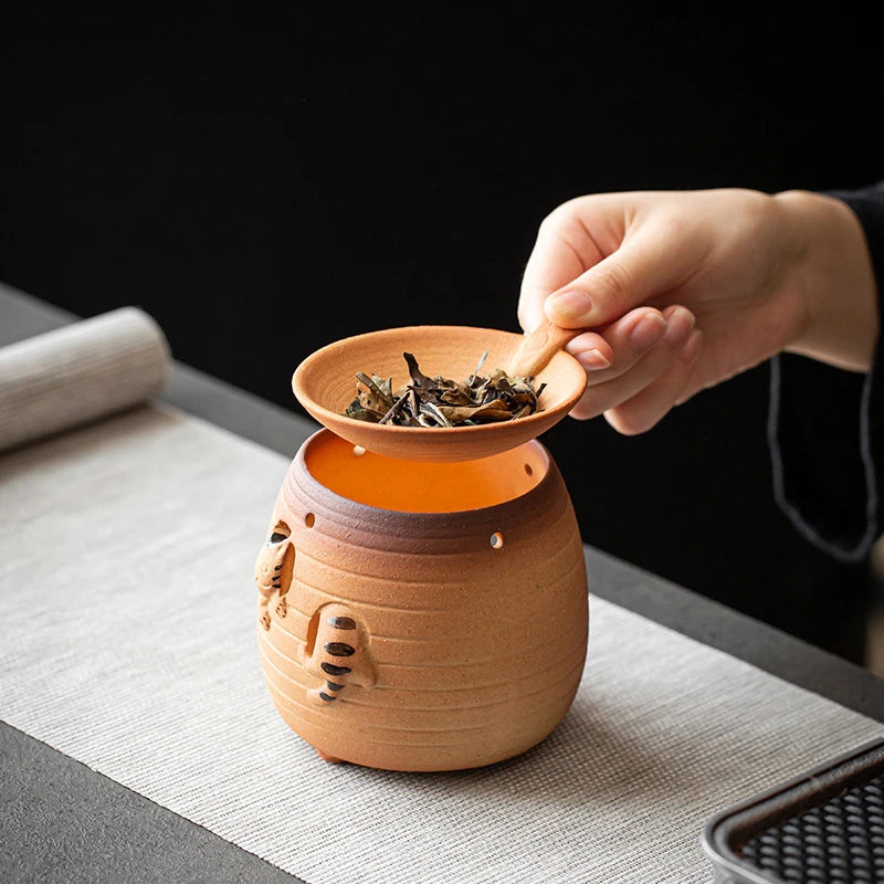 Kitten Roasting Tea Stove Ceramic Baking Oven Small Household Aroma Diffuser Candle Stoneware Fried Roasted Oranges Samovar Bar