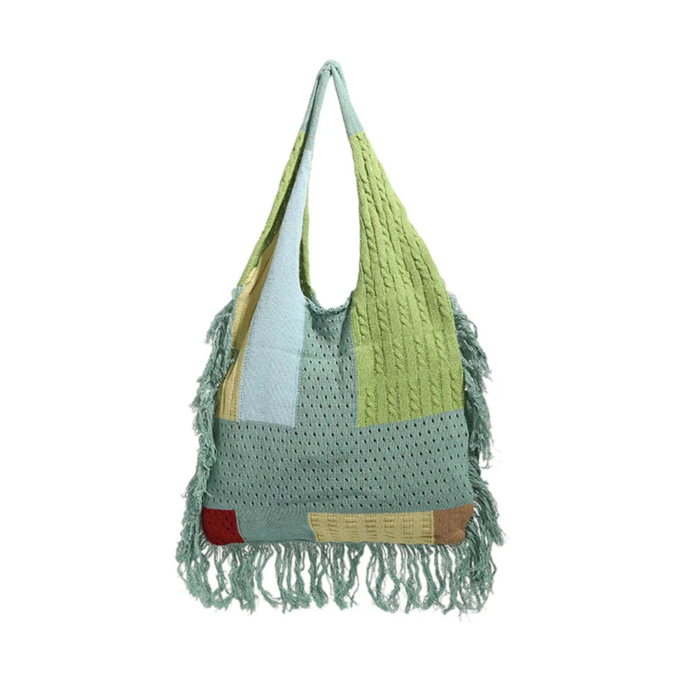 Knitting Luxury Handbags Women Shoulder Bags Designer Women Tote Messenger Bags Summer Mother Shopping Top-handle Bags For Giels