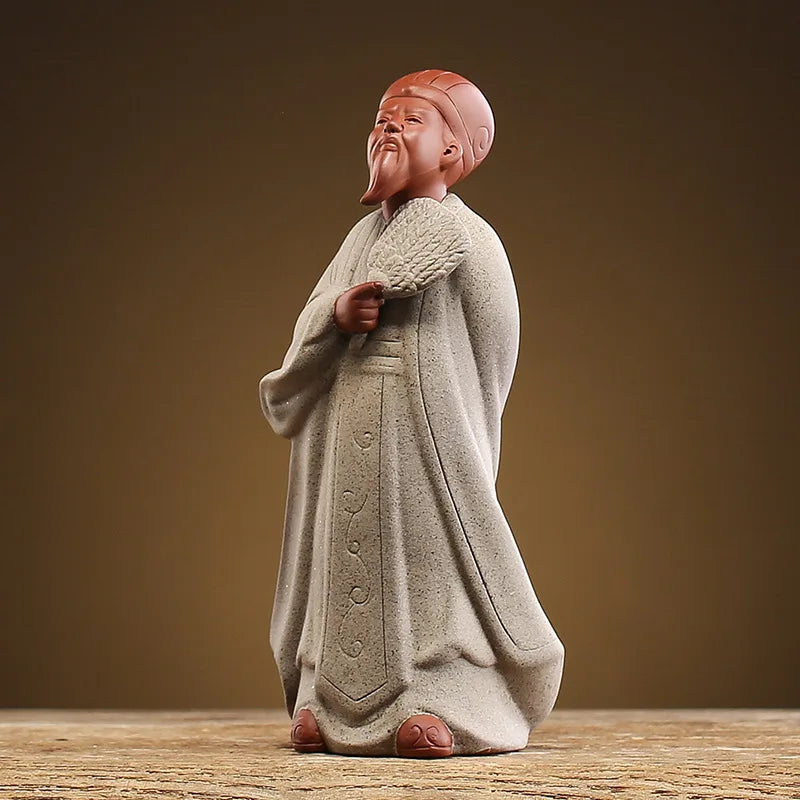 Kong Ming, Zhuge Liang, Statue, Ceramic Decoration, Historical Figures, Home Decoration, Craft Gift, Bo Gu Rack Decoration
