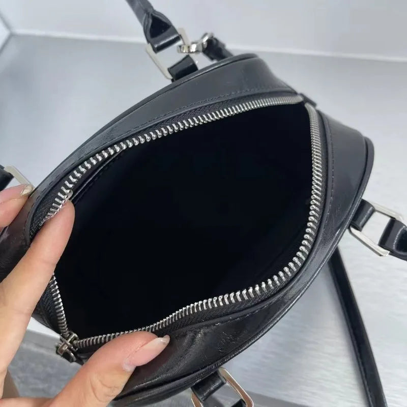 Korean All-match Boston Bag 2024 New Trendy Minority Designer One Shoulder Crossbody Portable Purses Large Capacity Bolsas