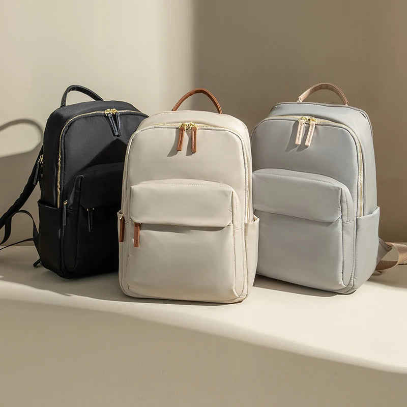 Korean Bags for Women New Classic Soft Waterproof Travel 14inch Feminina Backpack Student Nylon Laptop Fashion Casual Backpacks