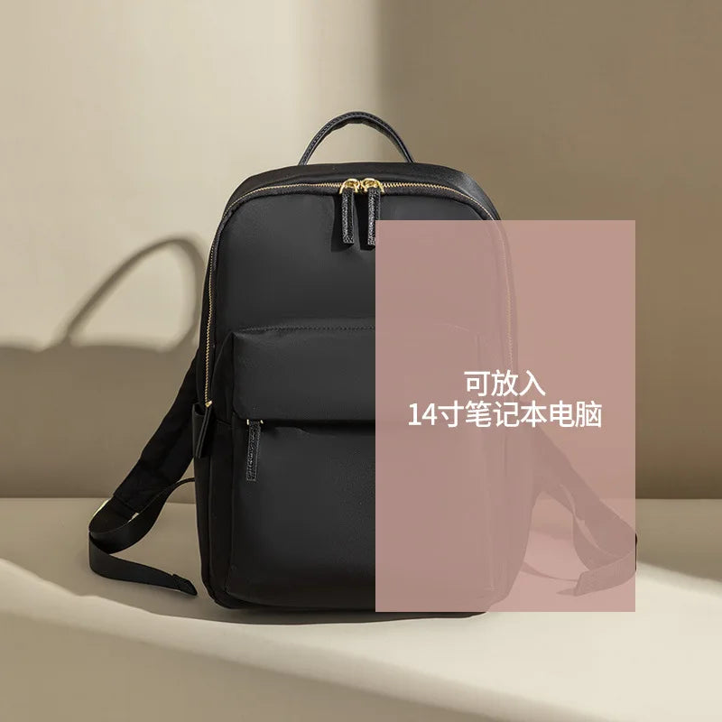 Korean Bags for Women New Classic Soft Waterproof Travel 14inch Feminina Backpack Student Nylon Laptop Fashion Casual Backpacks