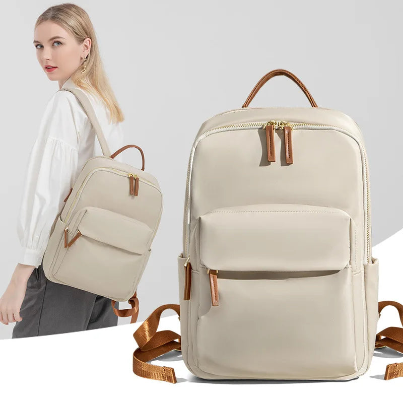 Korean Bags for Women New Classic Soft Waterproof Travel 14inch Feminina Backpack Student Nylon Laptop Fashion Casual Backpacks