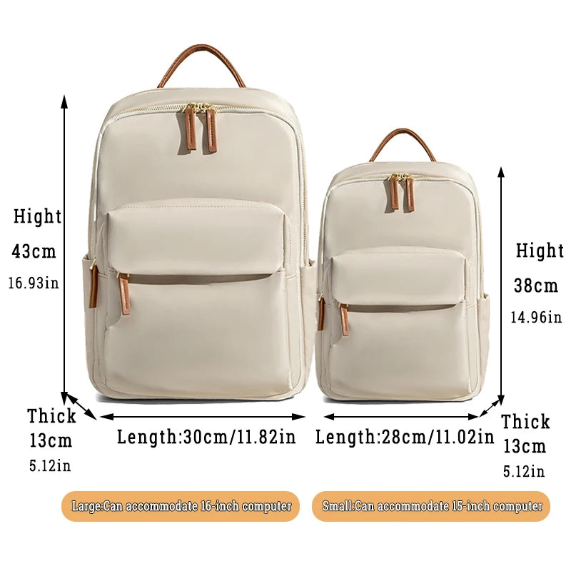 Korean Bags for Women New Classic Soft Waterproof Travel 14inch Feminina Backpack Student Nylon Laptop Fashion Casual Backpacks