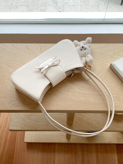 Korean Chic Bow Sweet Underarm Shoulder Bags 2024 New Fashion PU Leather Ffemale Handbags Commuter All-match Elegant Bolsas