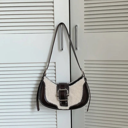 Korean Chic Casual Simple Underarm Shoulder Bag All-match Denim Half Moon Handbags 2024 New Street Ll-match Bolsas Mujer