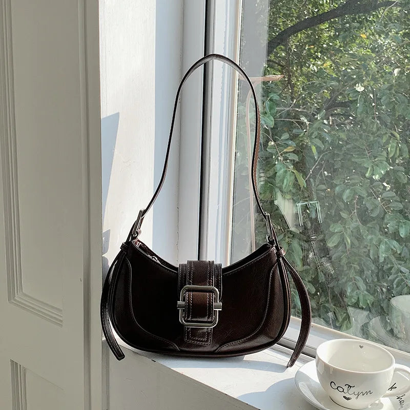 Korean Chic Casual Simple Underarm Shoulder Bag All-match Denim Half Moon Handbags 2024 New Street Ll-match Bolsas Mujer