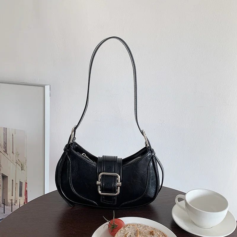 Korean Chic Casual Simple Underarm Shoulder Bag All-match Denim Half Moon Handbags 2024 New Street Ll-match Bolsas Mujer