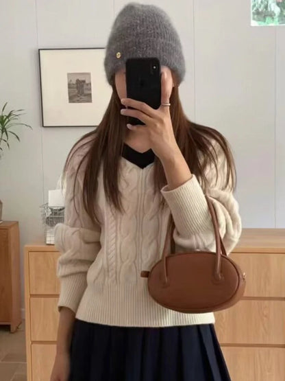 Korean Chic Casual Zipper Shoulder Bags High Quality Leather Handbags Female Versatile Portable Crossbody Purse Clutch Blosa