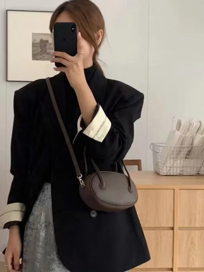 Korean Chic Casual Zipper Shoulder Bags High Quality Leather Handbags Female Versatile Portable Crossbody Purse Clutch Blosa