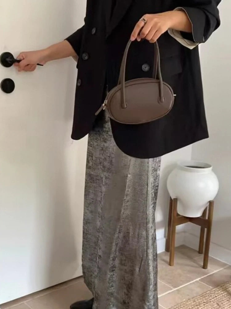 Korean Chic Casual Zipper Shoulder Bags High Quality Leather Handbags Female Versatile Portable Crossbody Purse Clutch Blosa