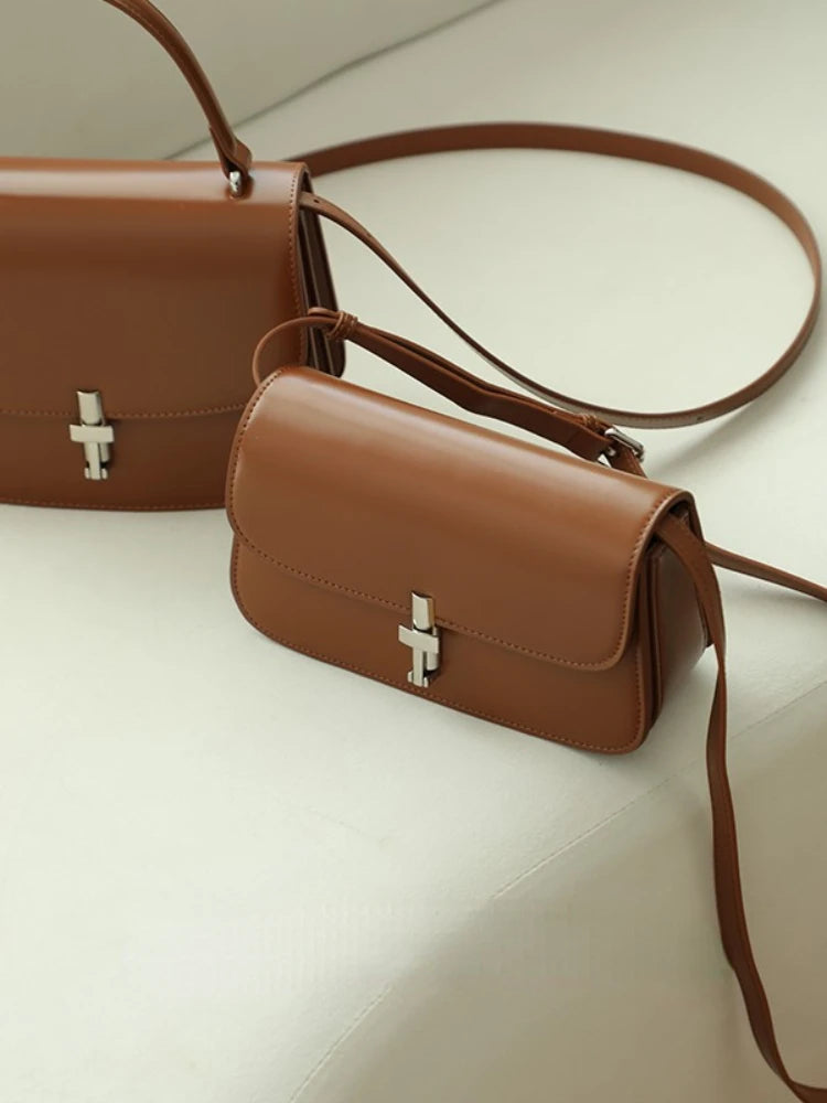Korean Chic Commuter Elegant Small Square Bag Versatile One Shoulder Crossbody Handbags Female All-match Solid Simple Bolsas