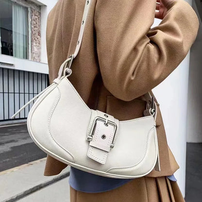 Korean Chic Designer Armpit Shoulder Bag Street Y2k Casual Belt Buckle Underarm Purses Clutch Female New Handbags Bolsos Mujer
