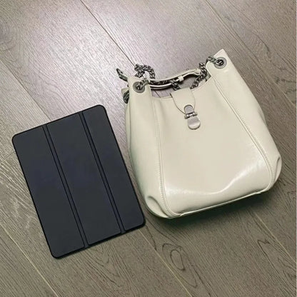 Korean Chic Designer Elegant Chains Bags Female Commuter Large Capacity Bucket Bagfemale Casual All-match Luxury Bolsos Mujer