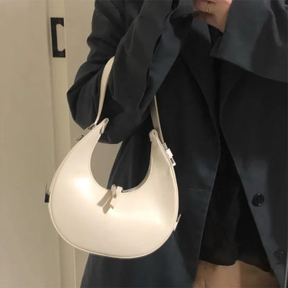 Korean Chic Luxury Genuine Leather Bags for Women Y2k E-Girl Underarm Shoulder Bag Youth Ladies Fashion Handbags Purses Clutch