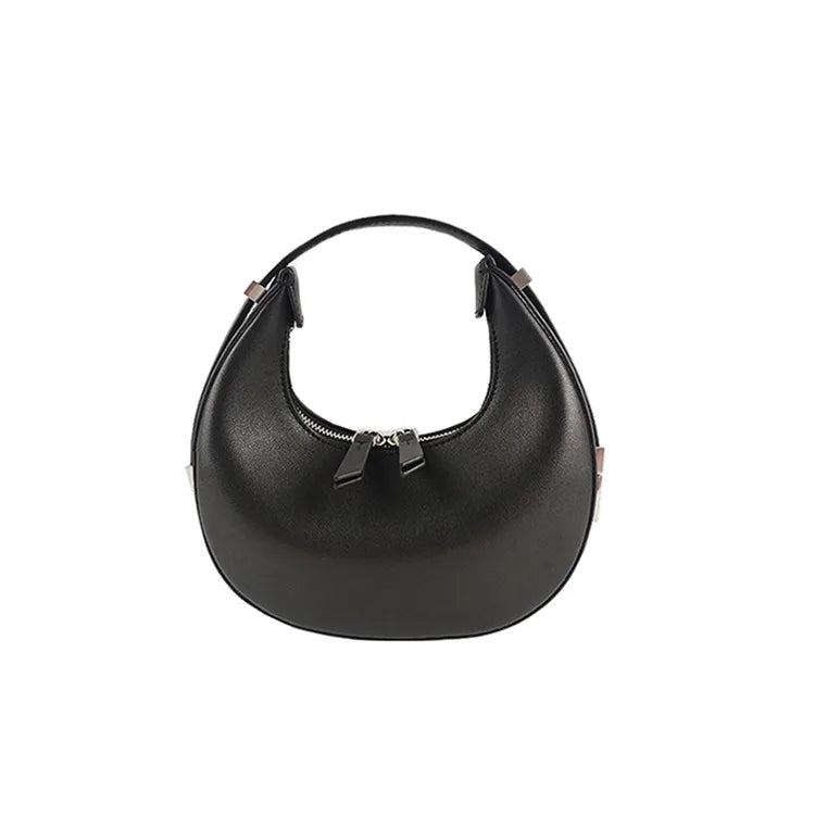 Korean Chic Luxury Genuine Leather Bags for Women Y2k E-Girl Underarm Shoulder Bag Youth Ladies Fashion Handbags Purses Clutch