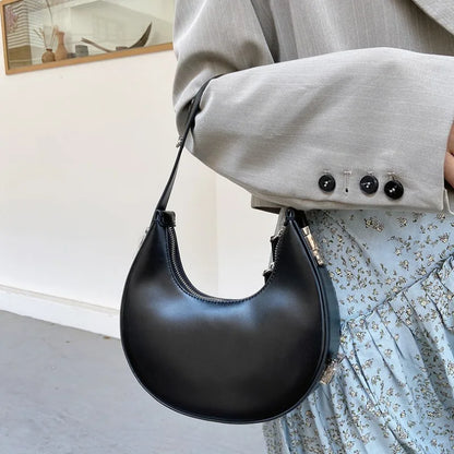 Korean Chic Luxury Genuine Leather Bags for Women Y2k E-Girl Underarm Shoulder Bag Youth Ladies Fashion Handbags Purses Clutch