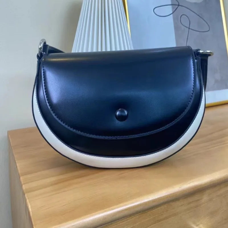 Korean Chic Niche Commuter Crossbody Shoulder Bags Female 2024 New All-match Genuine Leather Handbags Casual Bolsas Mujer