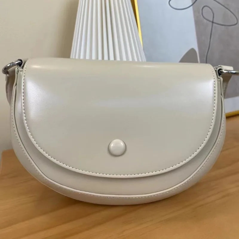 Korean Chic Niche Commuter Crossbody Shoulder Bags Female 2024 New All-match Genuine Leather Handbags Casual Bolsas Mujer