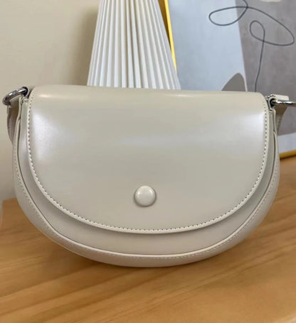 Korean Chic Niche Commuter Crossbody Shoulder Bags Female 2024 New All-match Genuine Leather Handbags Casual Bolsas Mujer
