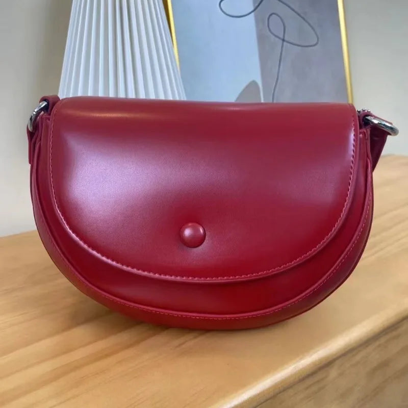 Korean Chic Niche Commuter Crossbody Shoulder Bags Female 2024 New All-match Genuine Leather Handbags Casual Bolsas Mujer