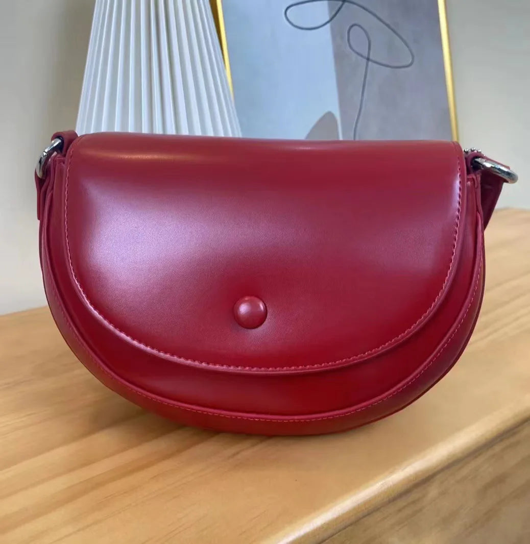 Korean Chic Niche Commuter Crossbody Shoulder Bags Female 2024 New All-match Genuine Leather Handbags Casual Bolsas Mujer
