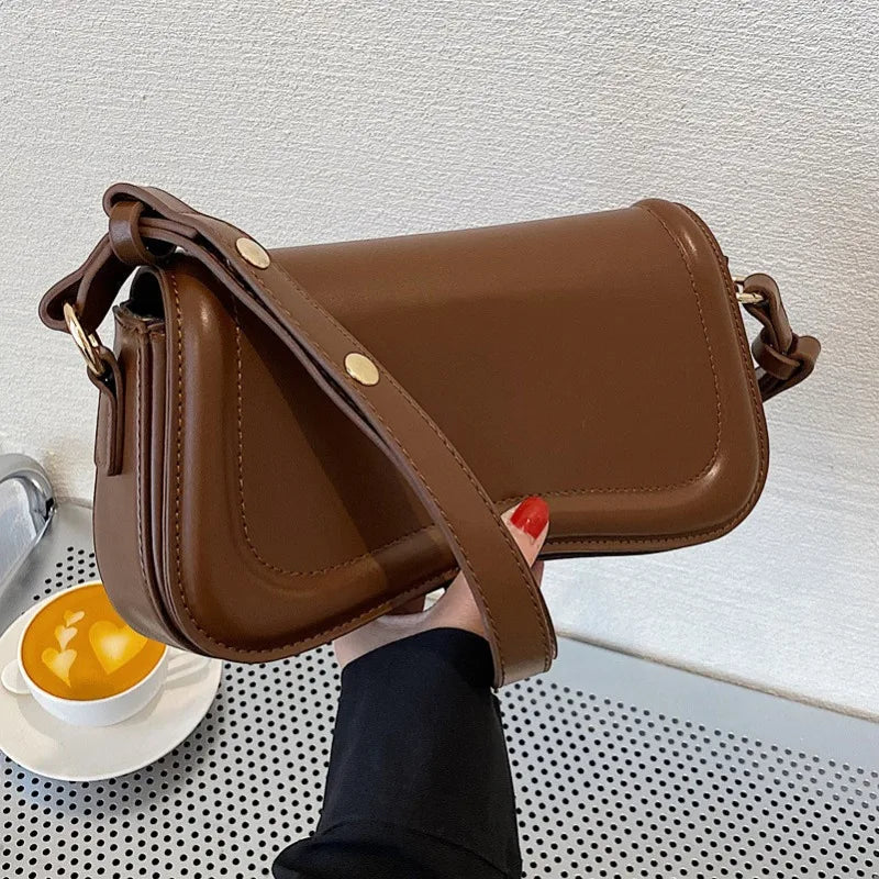 Korean Chic Niche Commuter Elegant Underarm Shoulder Bag All-match Fashion PU Leather Small Square Bags Female Handbags Bolsas