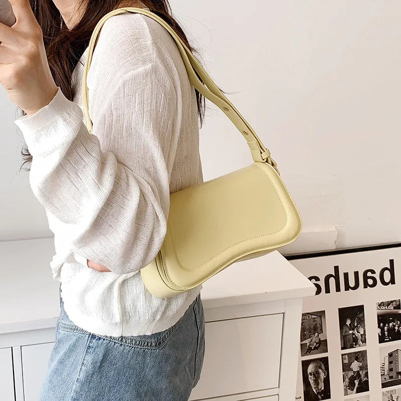 Korean Chic Niche Commuter Elegant Underarm Shoulder Bag All-match Fashion PU Leather Small Square Bags Female Handbags Bolsas