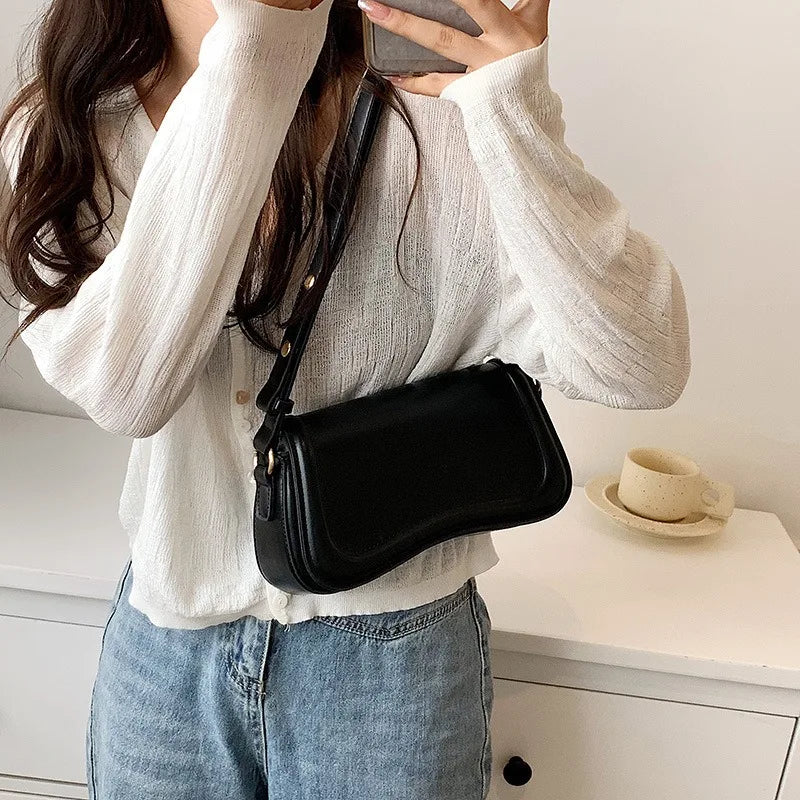 Korean Chic Niche Commuter Elegant Underarm Shoulder Bag All-match Fashion PU Leather Small Square Bags Female Handbags Bolsas