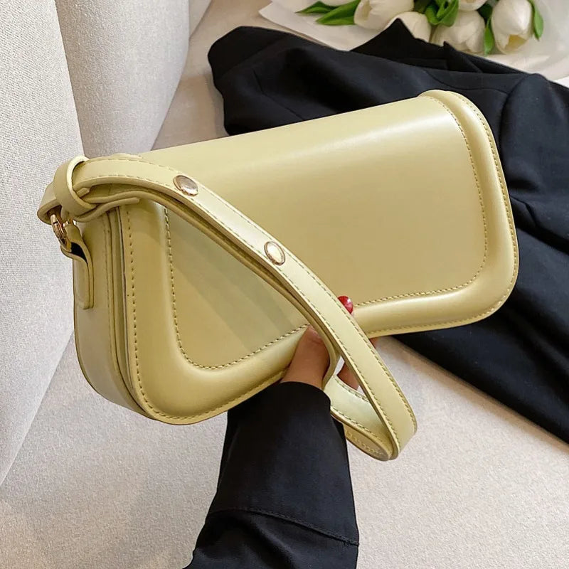 Korean Chic Niche Commuter Elegant Underarm Shoulder Bag All-match Fashion PU Leather Small Square Bags Female Handbags Bolsas