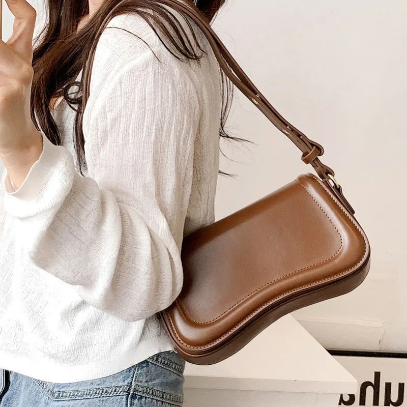 Korean Chic Niche Commuter Elegant Underarm Shoulder Bag All-match Fashion PU Leather Small Square Bags Female Handbags Bolsas