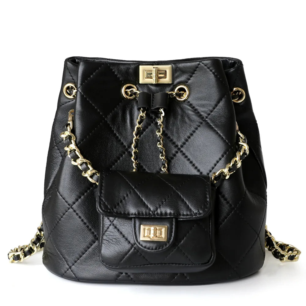 Korean Chic Retro Elegant Chains Backpack 2024 New Casual All-match Shoulder Bags Small Fragrance Style Versatile Luxury Handbag