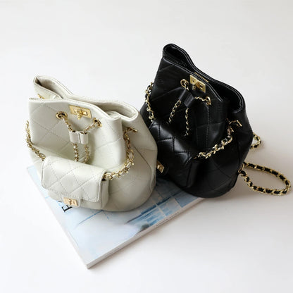 Korean Chic Retro Elegant Chains Backpack 2024 New Casual All-match Shoulder Bags Small Fragrance Style Versatile Luxury Handbag