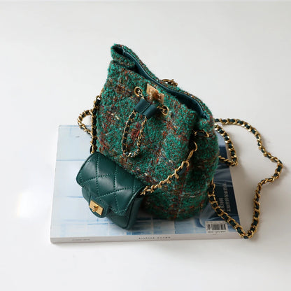 Korean Chic Retro Elegant Chains Backpack 2024 New Casual All-match Shoulder Bags Small Fragrance Style Versatile Luxury Handbag