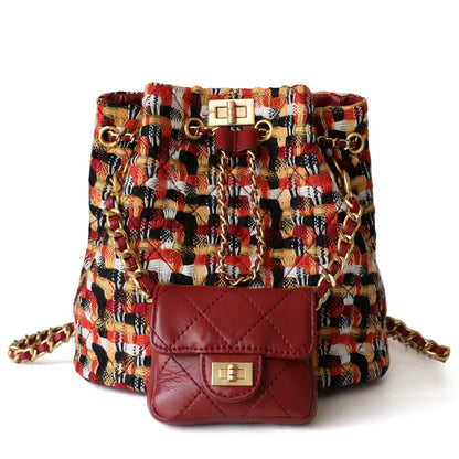 Korean Chic Retro Elegant Chains Backpack 2024 New Casual All-match Shoulder Bags Small Fragrance Style Versatile Luxury Handbag