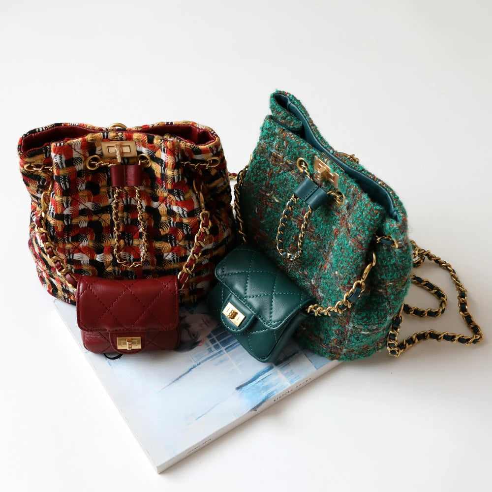 Korean Chic Retro Elegant Chains Backpack 2024 New Casual All-match Shoulder Bags Small Fragrance Style Versatile Luxury Handbag